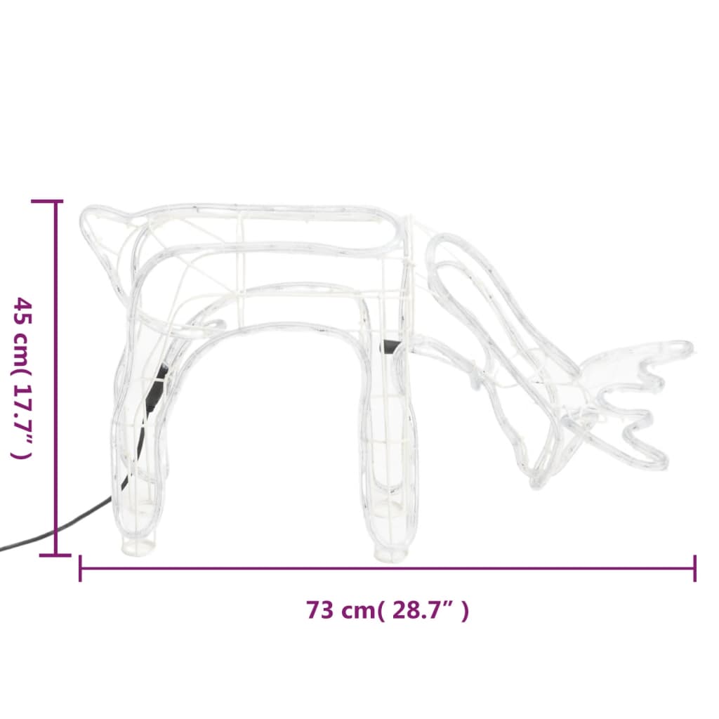 vidaXL hideg fehér karácsonyi rénszarvas figura 73 x 31 x 45 cm