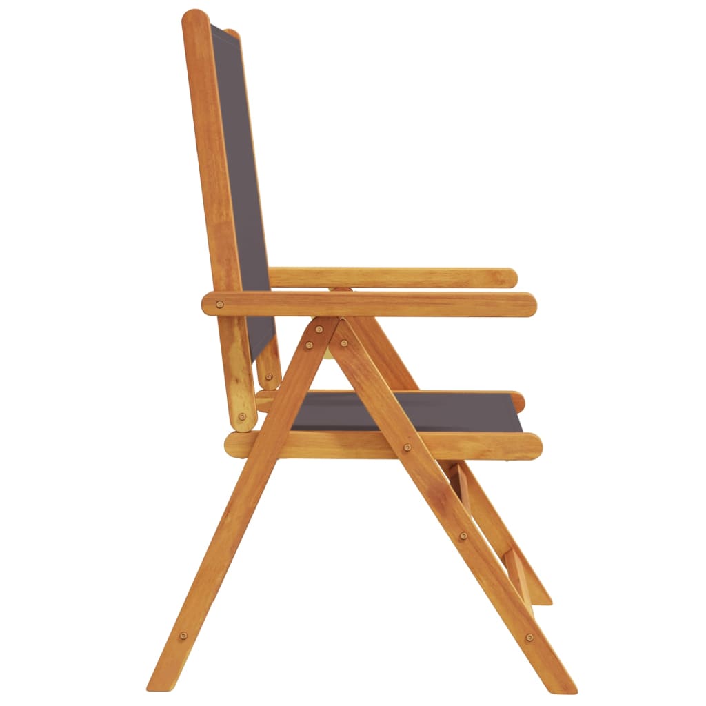 vidaXL 6 db antracitszürke szövet és tömör fa dönthető kerti szék