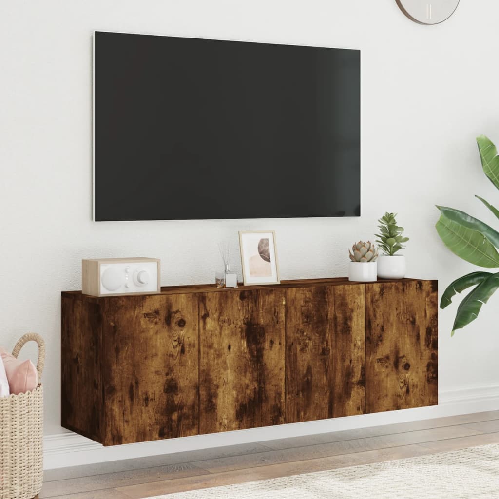 vidaXL 2 db füstös tölgy színű fali TV-szekrény 60 x 30 x 41 cm