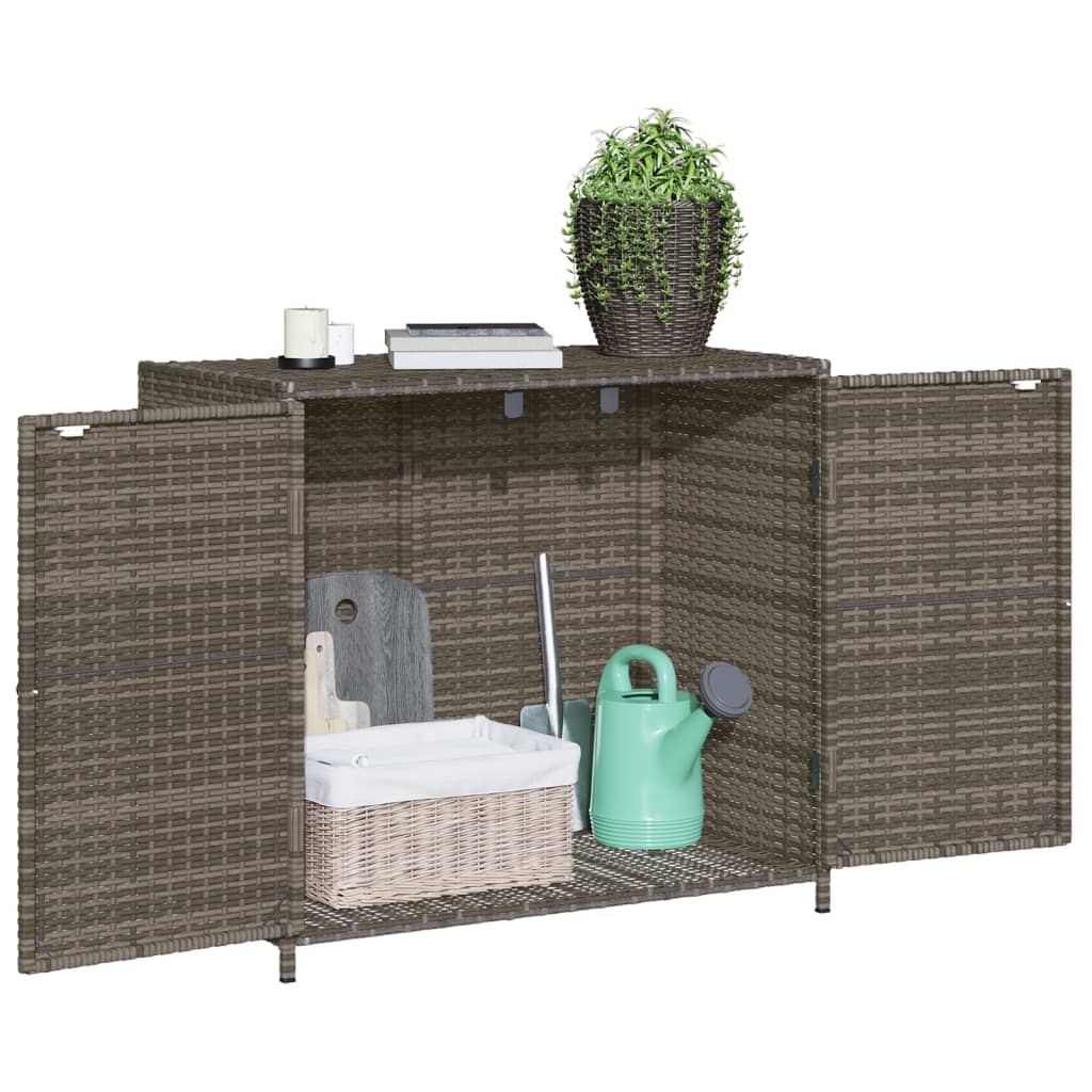 vidaXL szürke polyrattan kerti tárolószekrény 83x45x76 cm