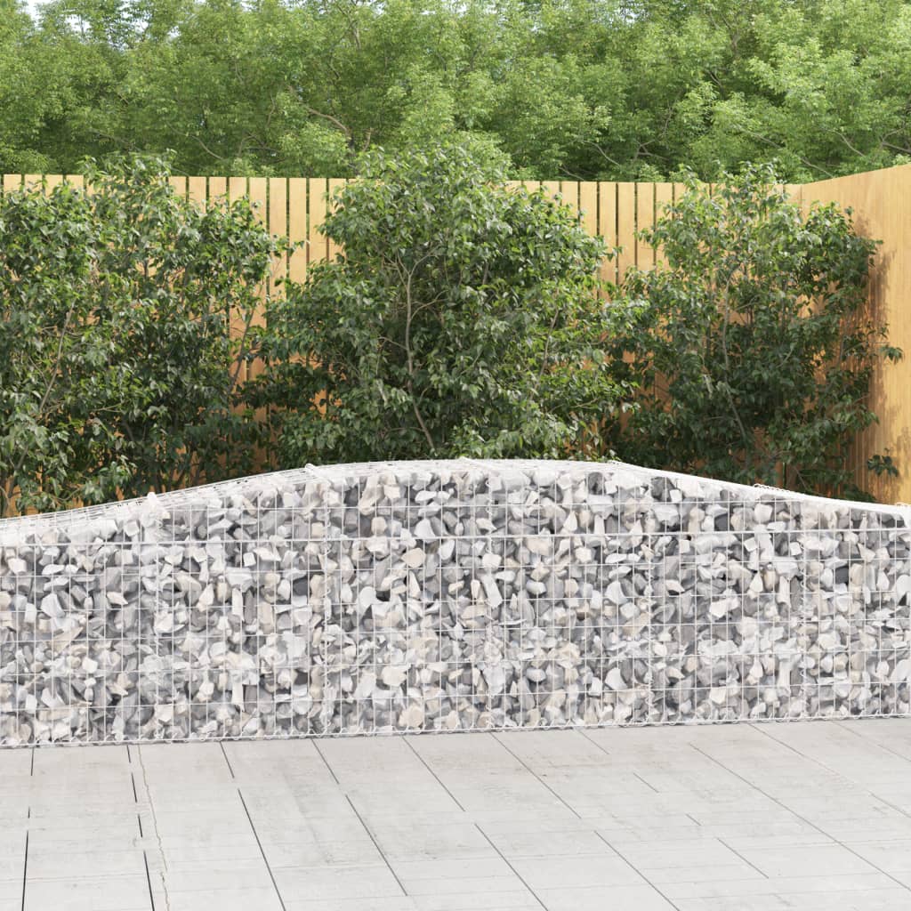 vidaXL 5 db íves horganyzott vas gabion kosár 400x50x60/80 cm