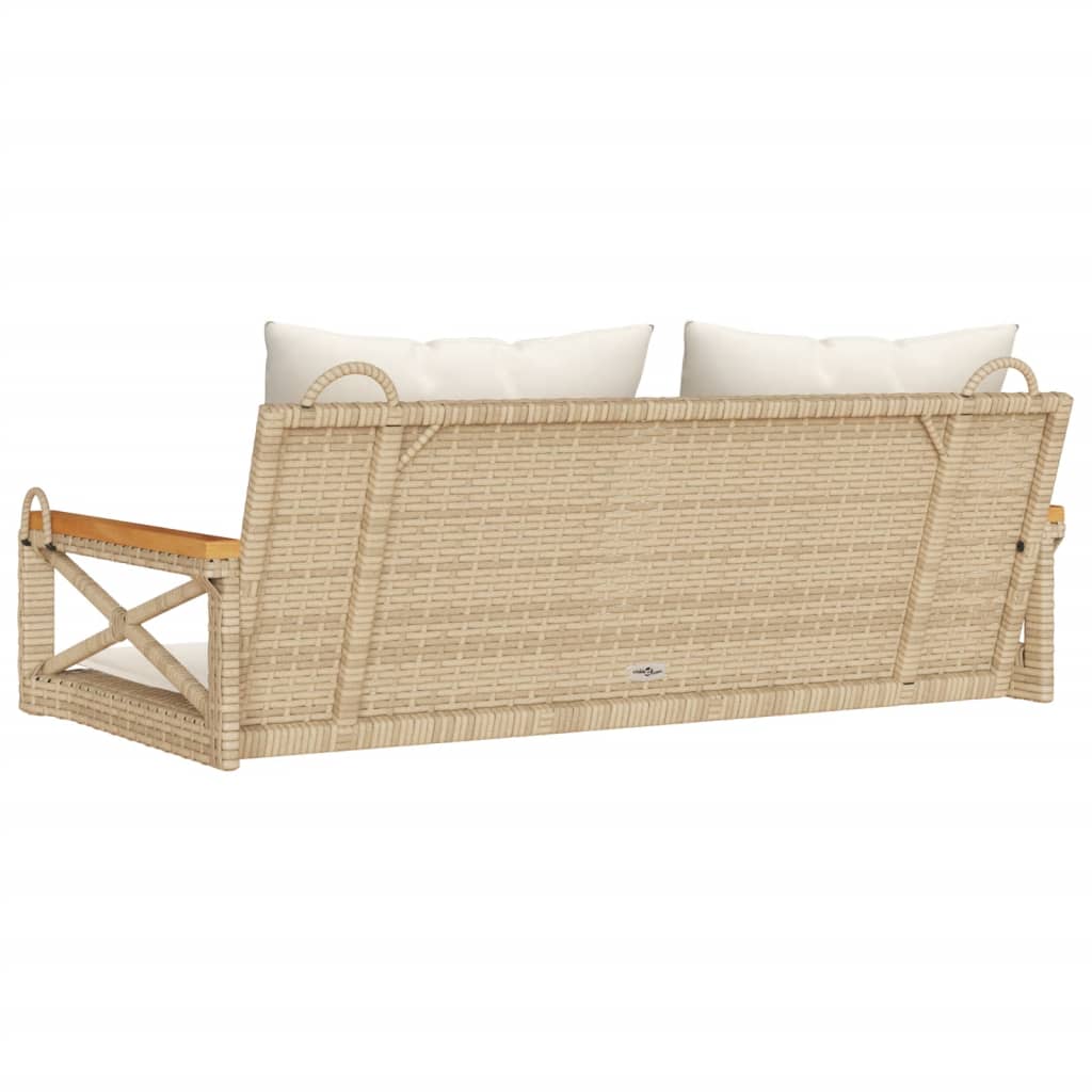 vidaXL bézs polyrattan hintapad párnákkal 109 x 62 x 40 cm