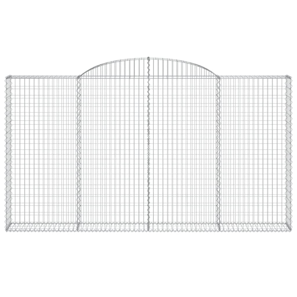 vidaXL 9 db íves horganyzott vas gabion kosár 300x30x160/180 cm