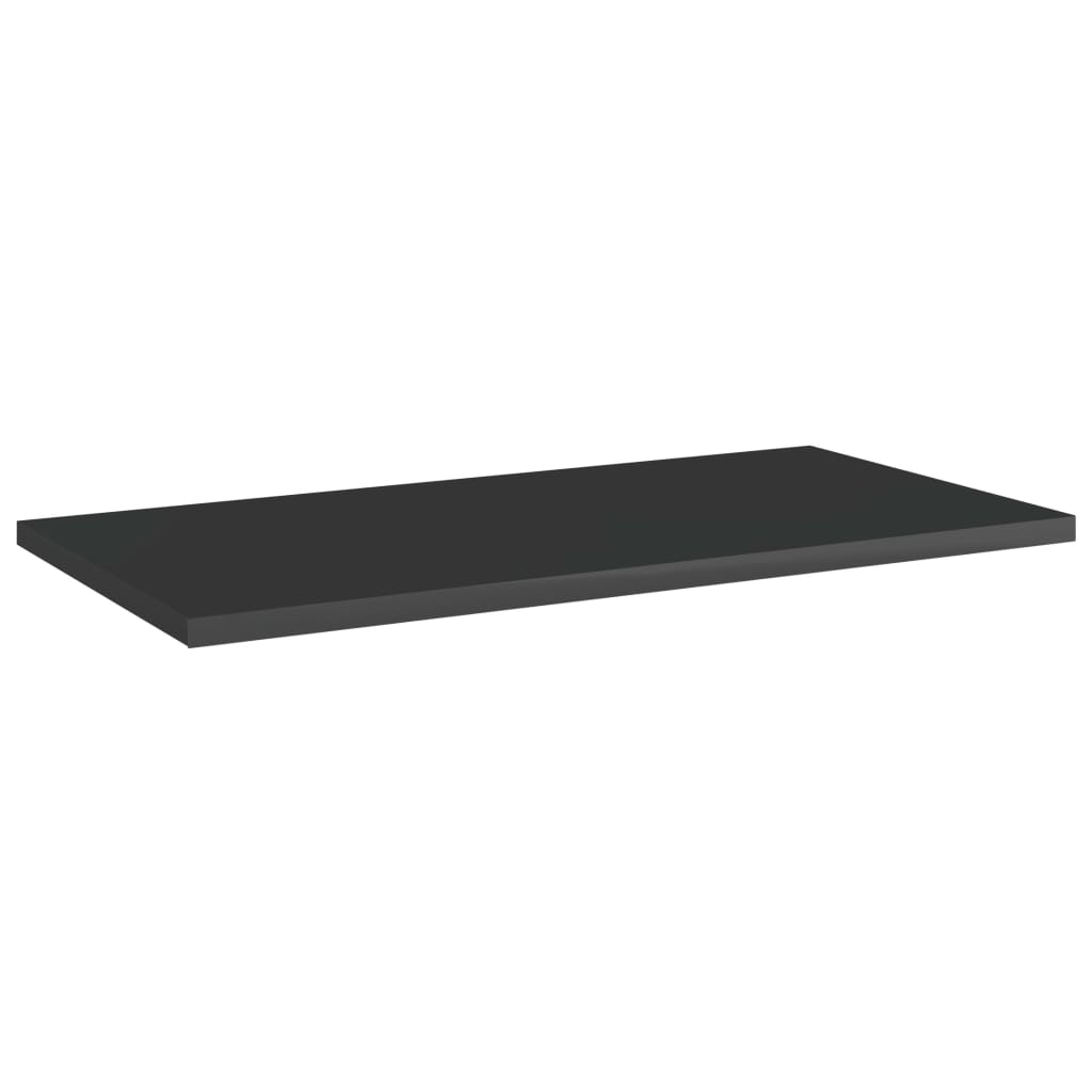 vidaXL 4 db magasfényű fekete forgácslap könyvespolc 60 x 30 x 1,5 cm