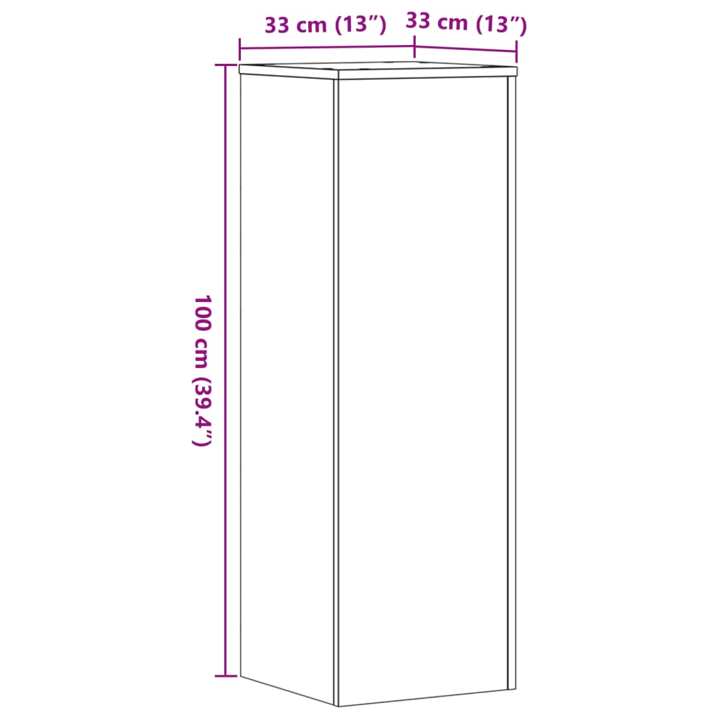 vidaXL antik fa színű szerelt fa növényállvány 33 x 33 x 100 cm