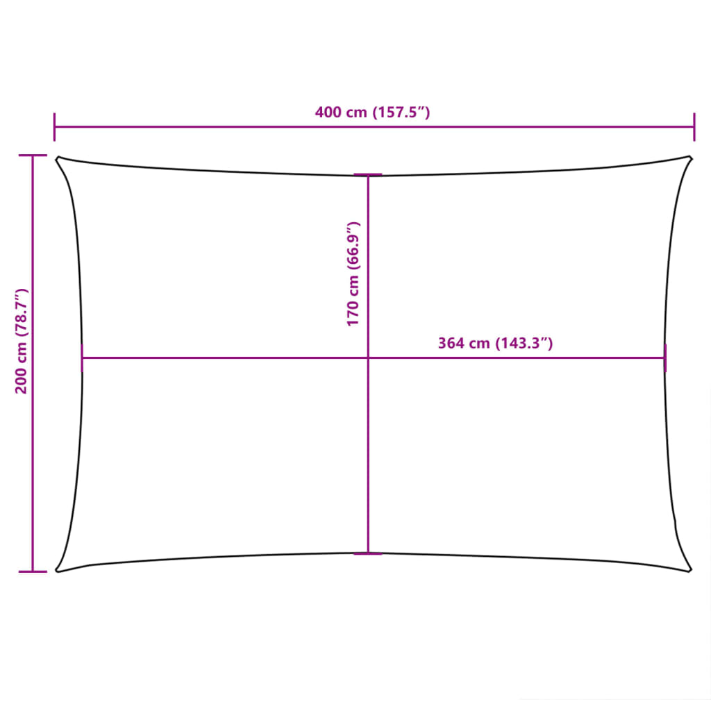 vidaXL négyszögletes, terrakotta oxford szövet napvitorla 2 x 4 m