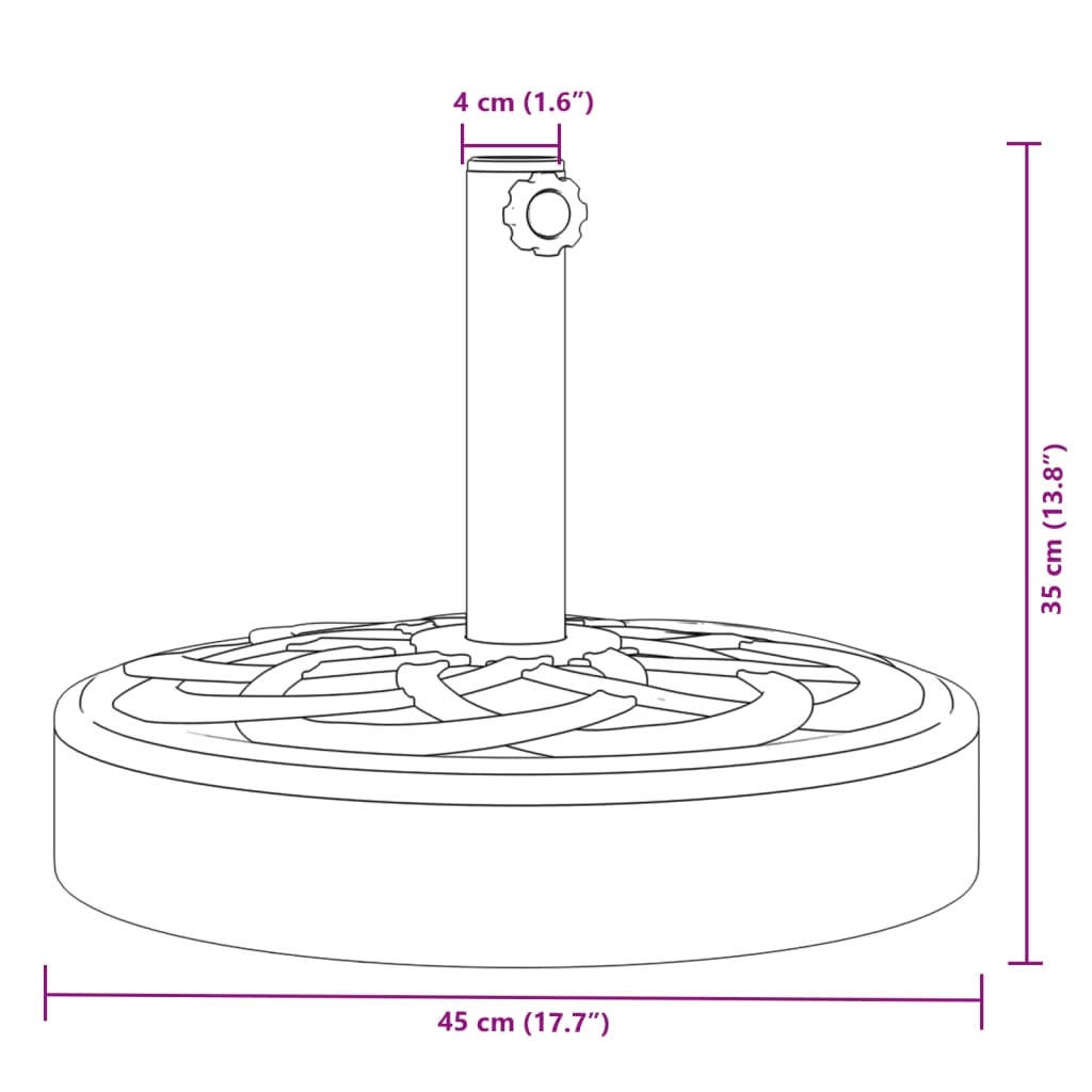 vidaXL kerek napernyőtalp rúdhoz Ø38 / 48 mm 25 kg