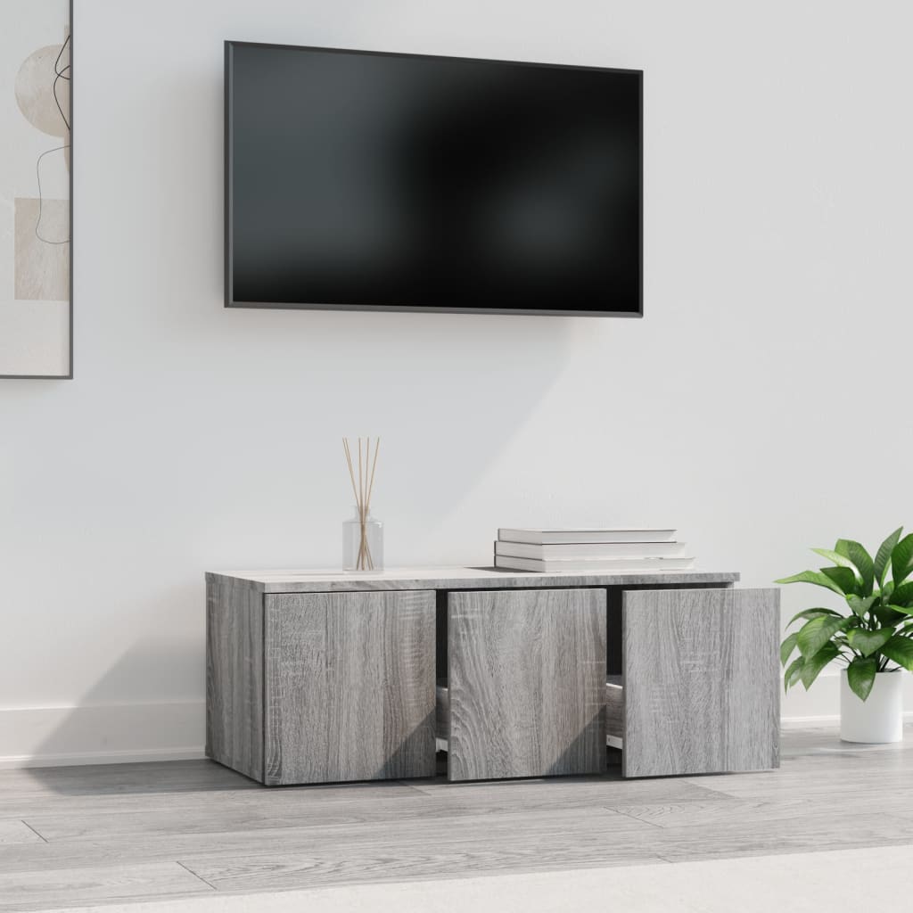 vidaXL szürke sonoma színű szerelt fa TV-szekrény 80x34x30 cm
