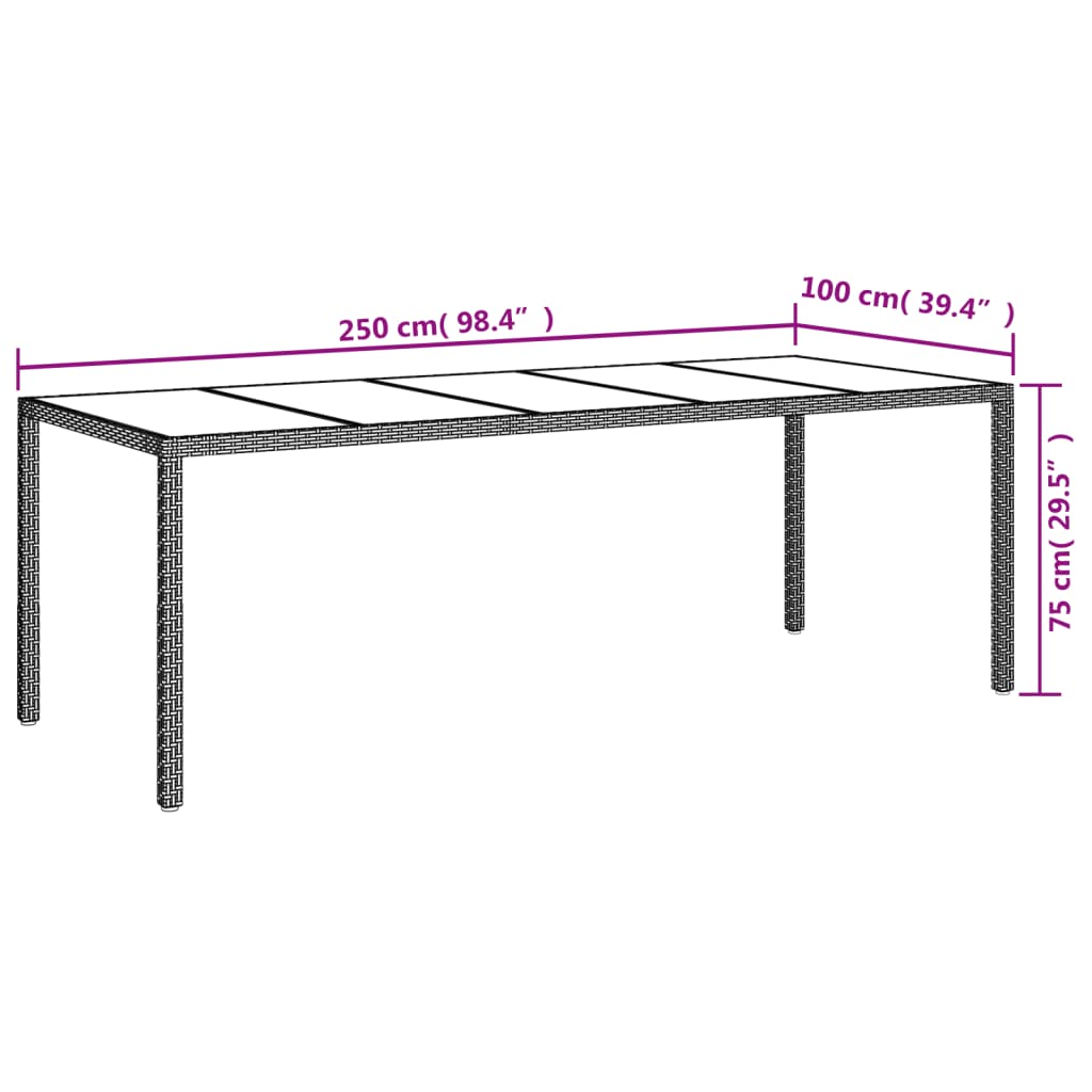 vidaXL 9 részes szürke polyrattan/üveg kerti étkezőgarnitúra párnával