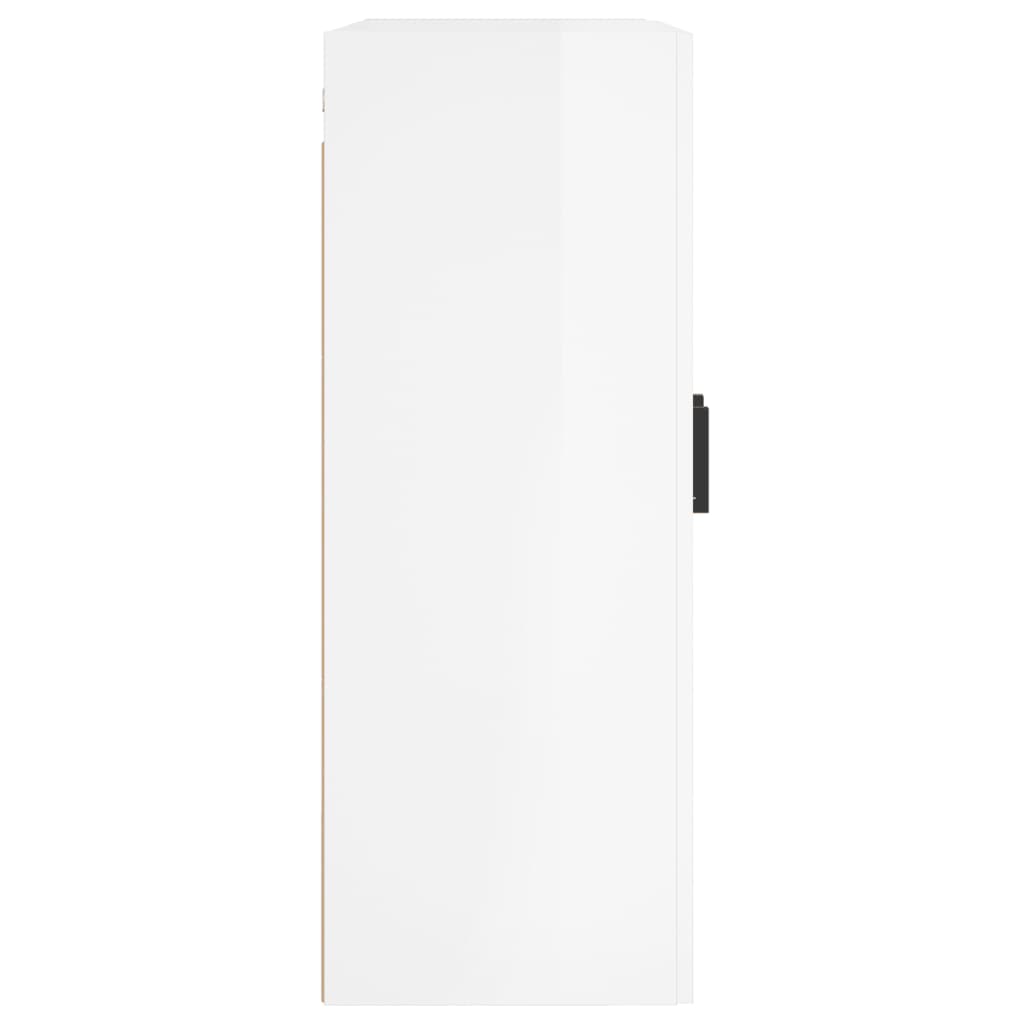 vidaXL magasfényű fehér szerelt fa fali szekrény 69,5 x 34 x 90 cm