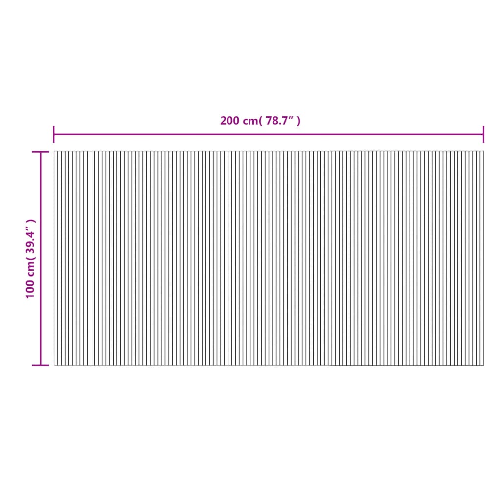 vidaXL négyszögletű barna bambusz szőnyeg 100 x 200 cm