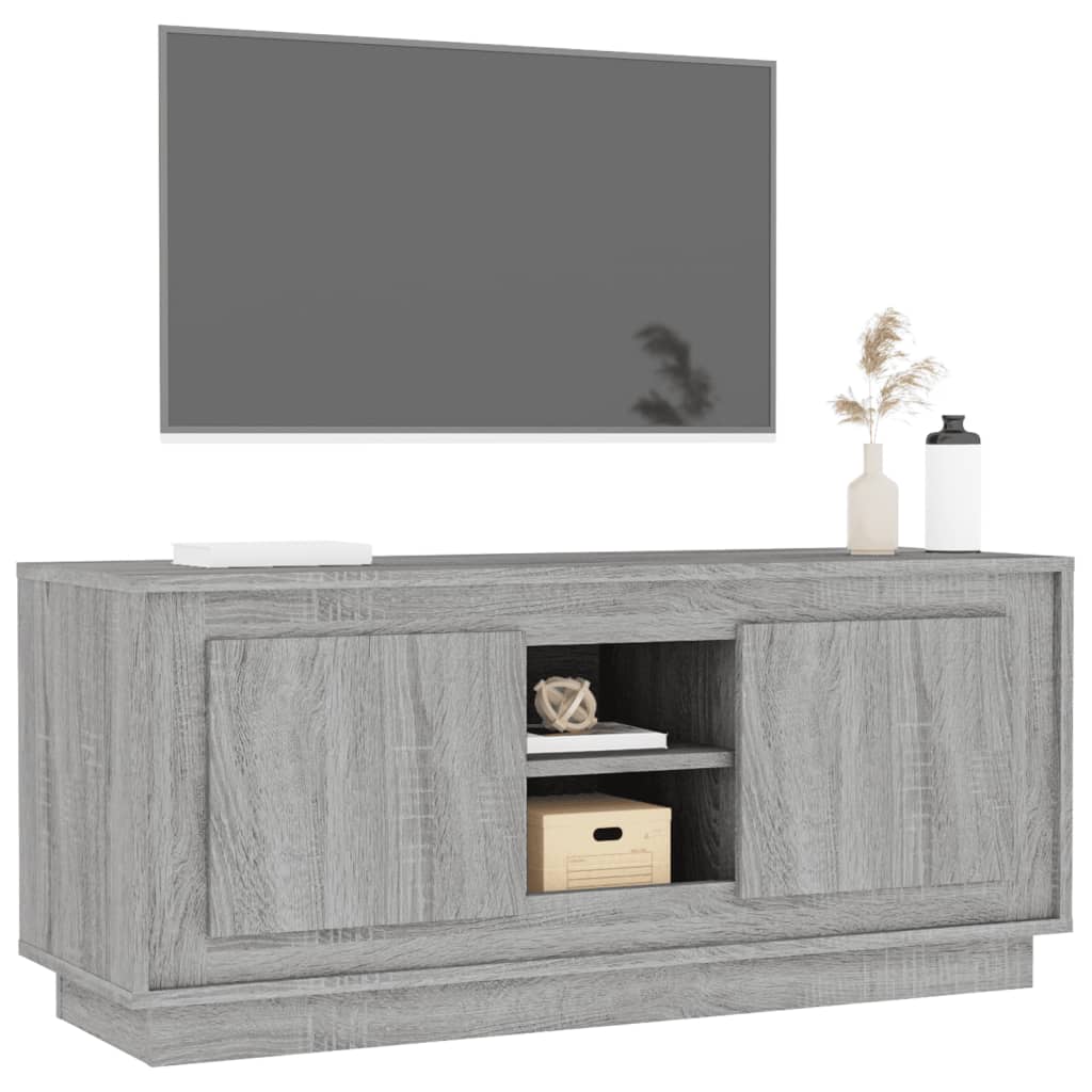 vidaXL szürke sonoma színű szerelt fa TV-szekrény 102x35x45 cm