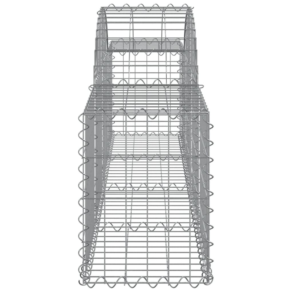 vidaXL 12 db íves horganyzott vas gabion kosár 200x30x40/60 cm