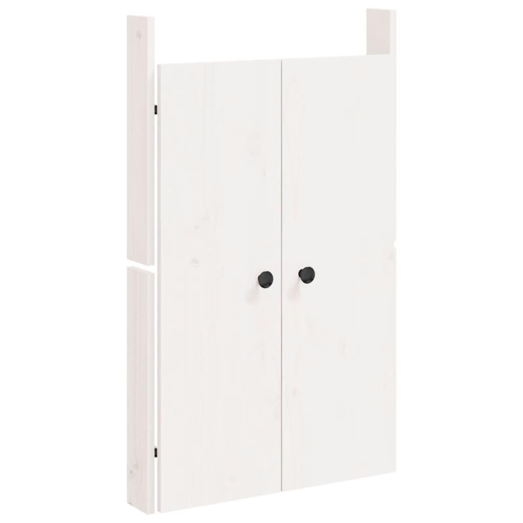 vidaXL 2 db fehér tömör fenyőfa kültéri konyhaszekrény ajtó 50x9x82 cm