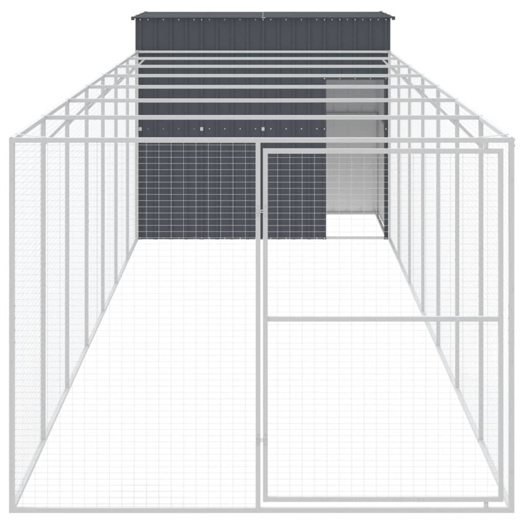 vidaXL antracitszürke horganyzott acél kutyakennel 214x865x181 cm