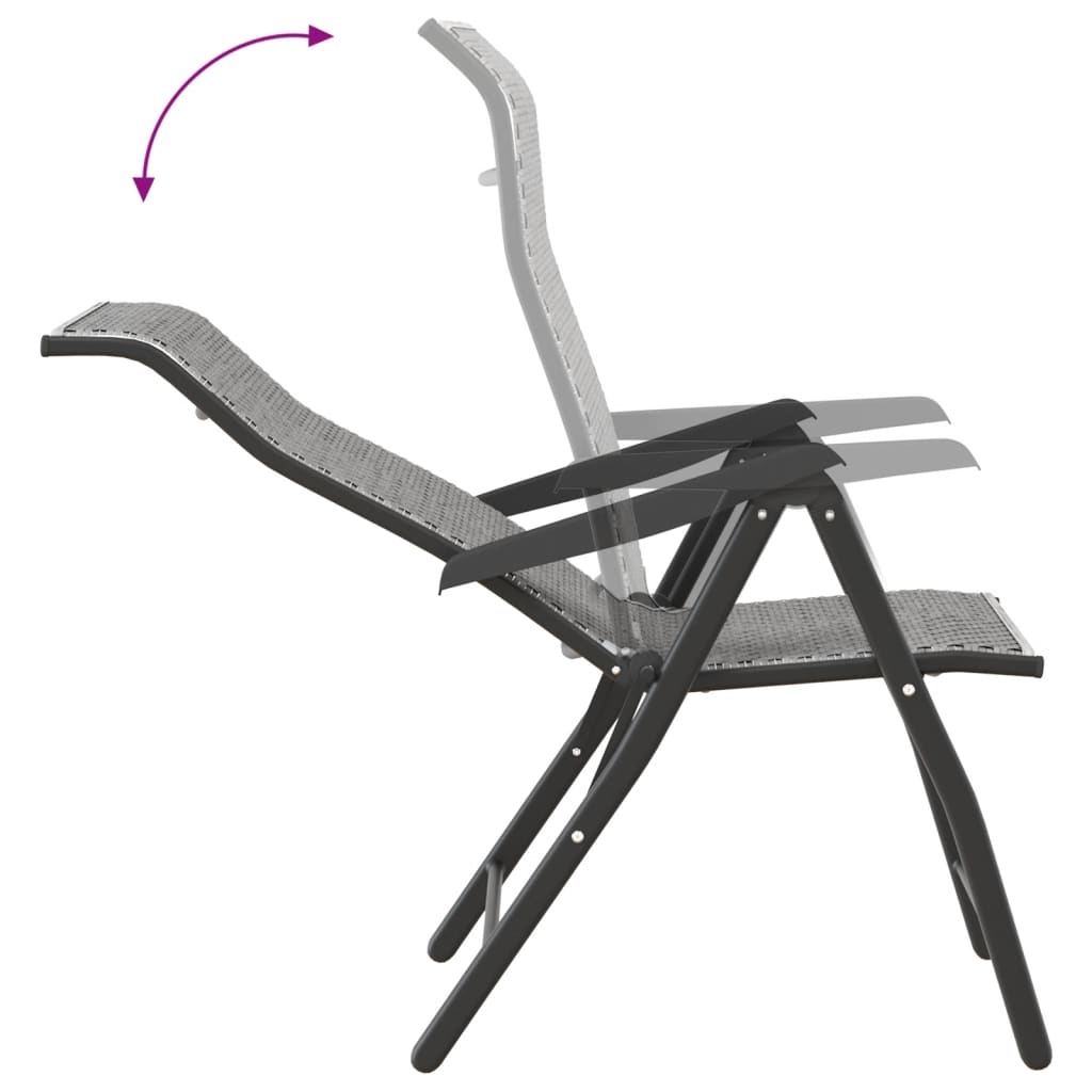 vidaXL 2 db szürke polyrattan összecsukható kerti szék