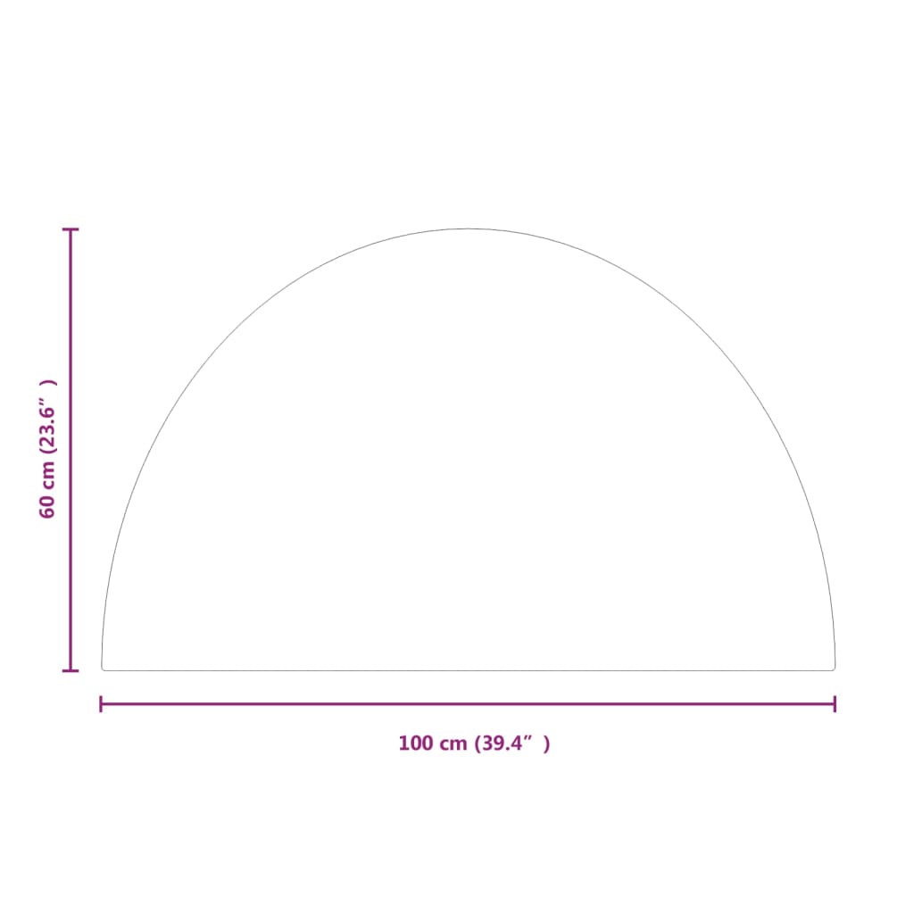 vidaXL félkör alakú kandalló-üveglap 1000 x 600 mm