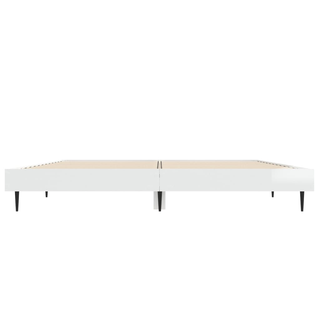 vidaXL magasfényű fehér szerelt fa ágykeret 120 x 190 cm