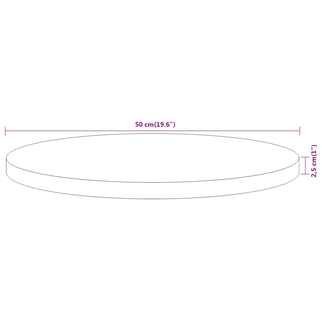 vidaXL tömör akácfa kerek asztallap Ø50 x 2,5 cm