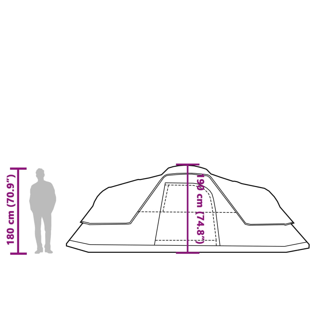 vidaXL 9 személyes narancssárga vízálló kupolás családi sátor