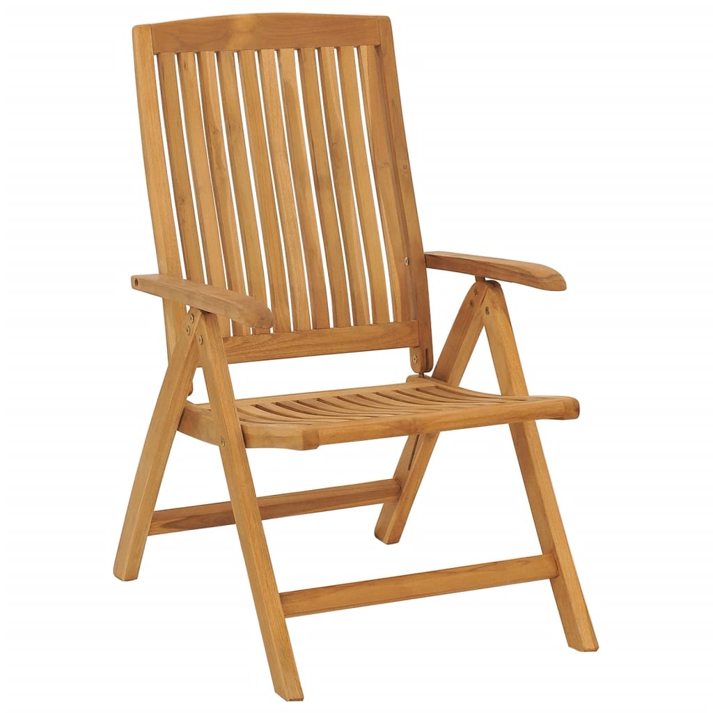 vidaXL 8 db dönthető tömör tíkfa kerti szék párnával