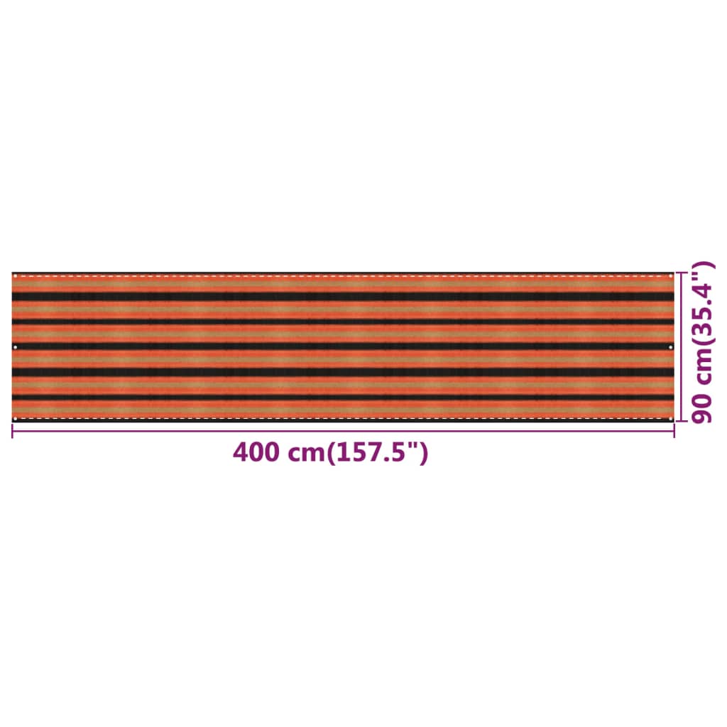 vidaXL többszínű HDPE erkélyparaván 90 x 400 cm