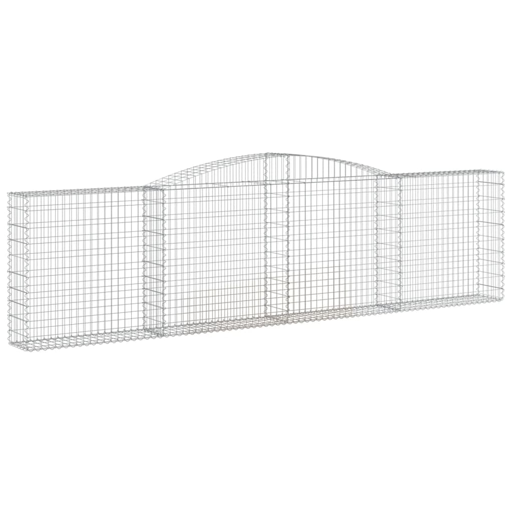 vidaXL 4 db íves horganyzott vas gabion kosár 400x30x100/120 cm