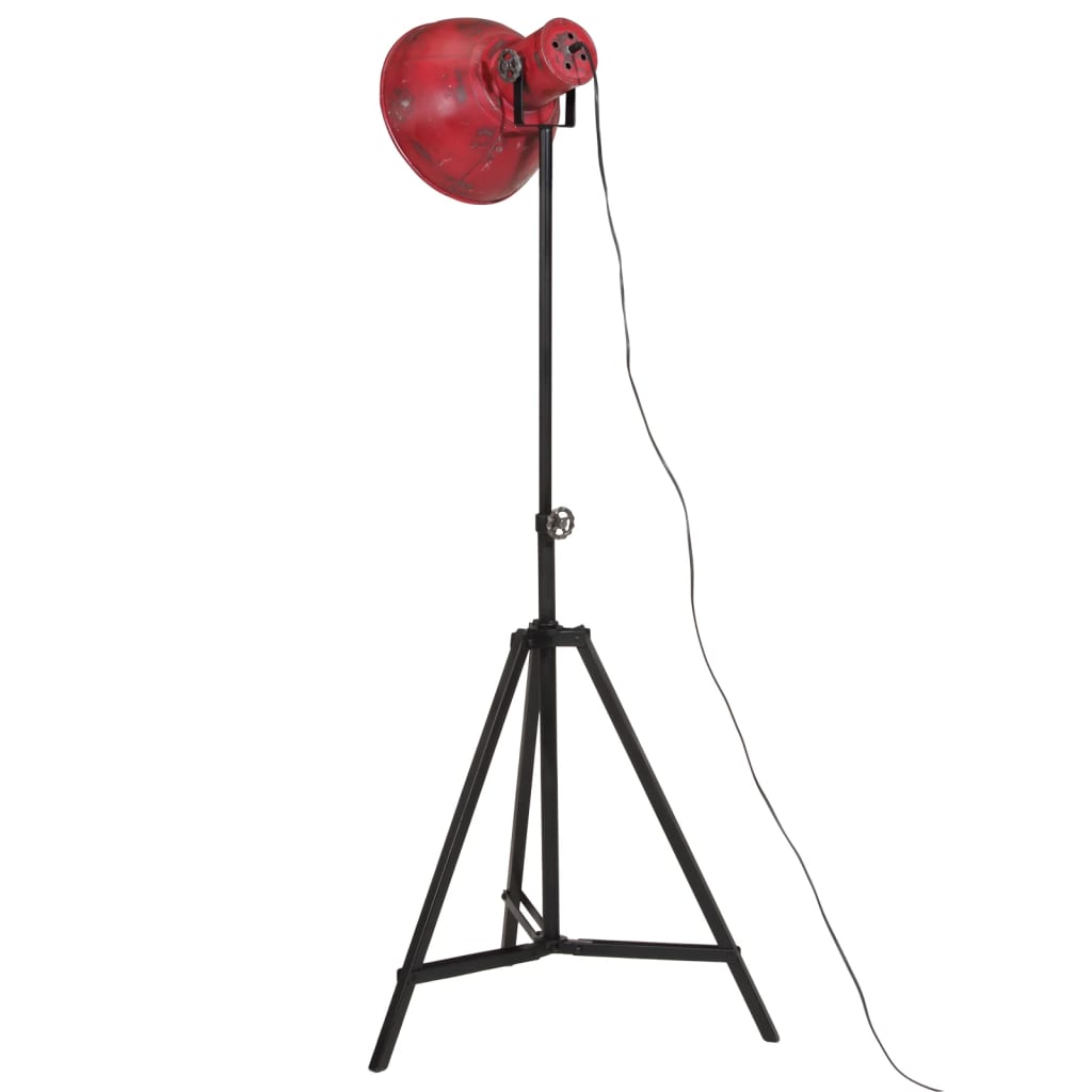 vidaXL kopott piros állólámpa 25 W 25x25x90/160 cm E27