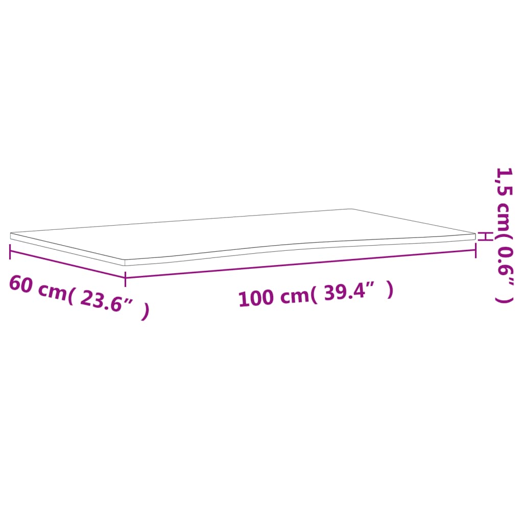 vidaXL tömör bükkfa íróasztallap 100 x (55-60) x 1,5 cm