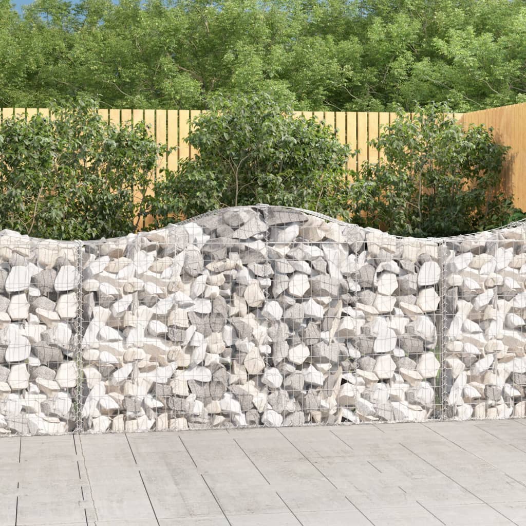 vidaXL 14 db íves horganyzott vas gabion kosár 200x30x100/120 cm