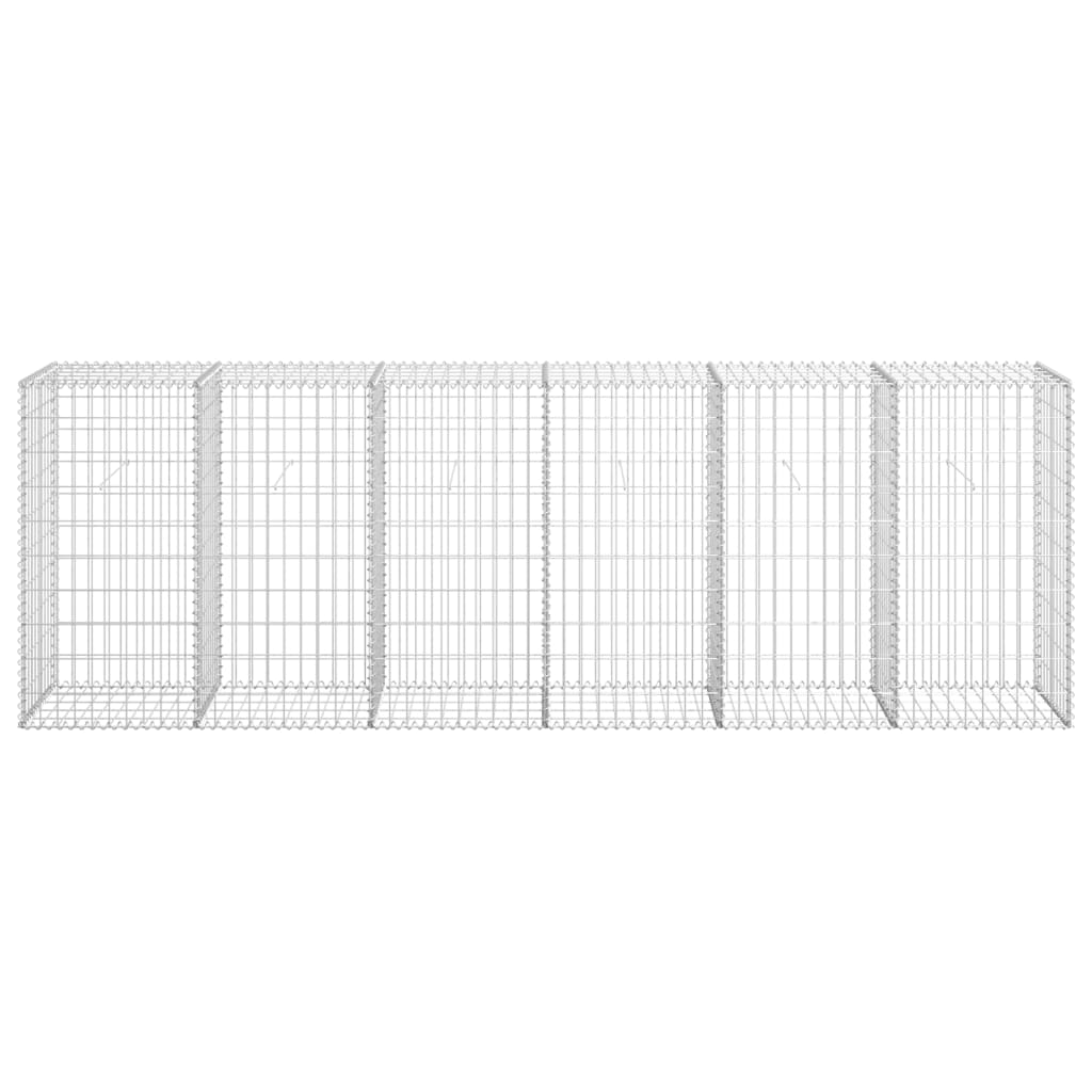 vidaXL horganyzott acél gabion fal fedéllel 300 x 50 x 100 cm