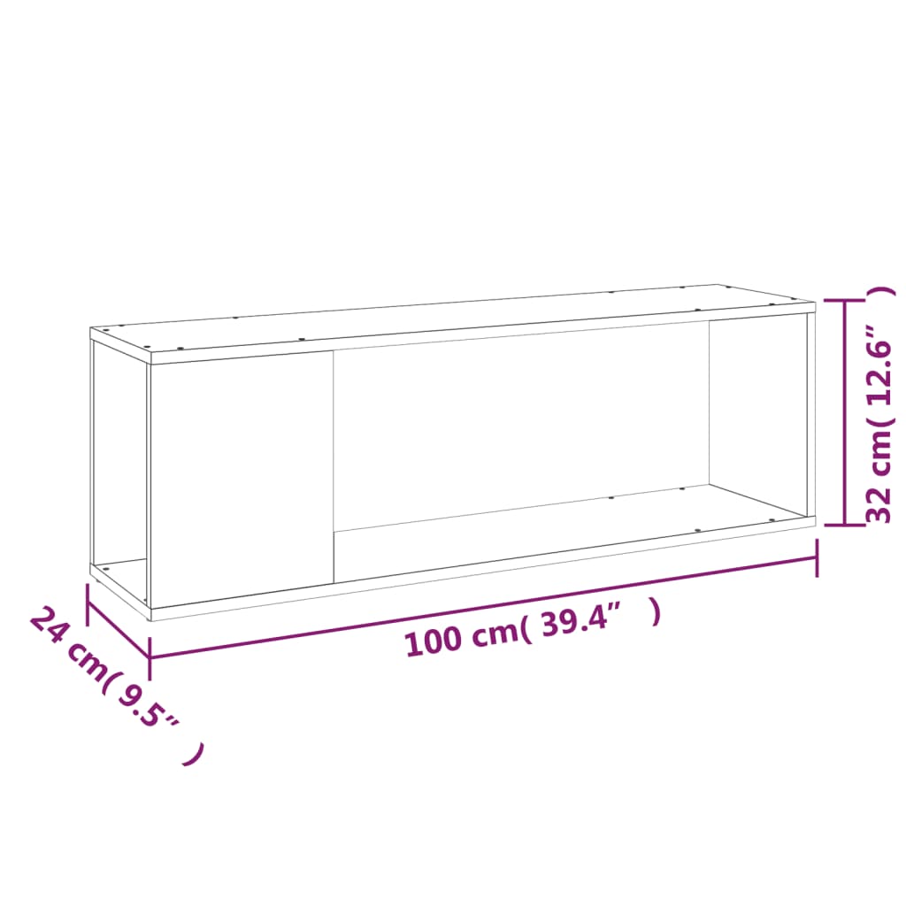 vidaXL sonoma tölgy színű szerelt fa TV-szekrény 100 x 24 x 32 cm