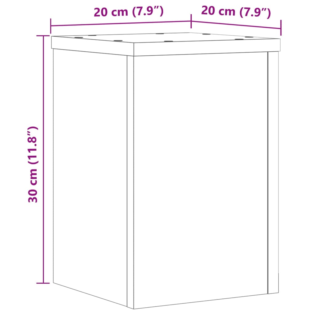 vidaXL 2 db fekete szerelt fa növénytartó állvány 20 x 20 x 30 cm