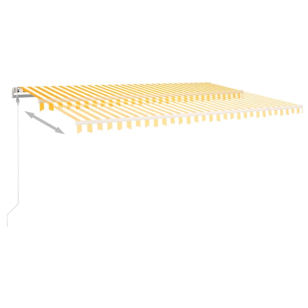 vidaXL sárga-fehér szélérzékelős és LED-es napellenző 500 x 350 cm