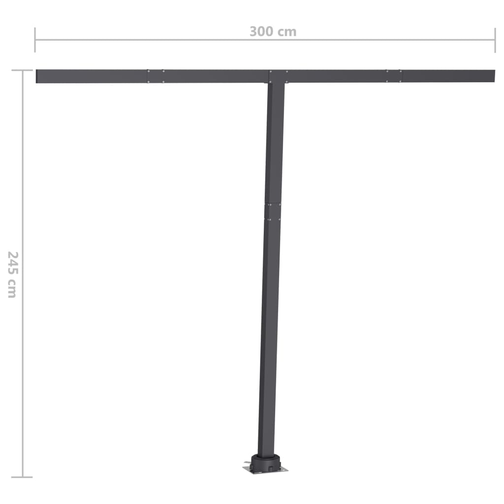 vidaXL kék/fehér automata szélérzékelős és LED-es napellenző 300x250cm