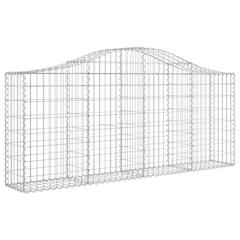 vidaXL 2 db íves horganyzott vas gabion kosár 200x30x80/100 cm