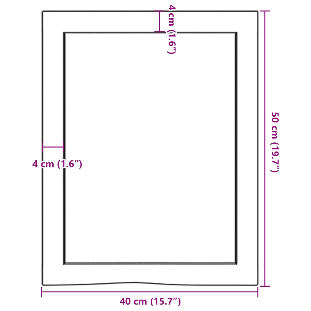 vidaXL sötétbarna kezelt tömör fa fürdőszobai pult 40x50x(2-6) cm