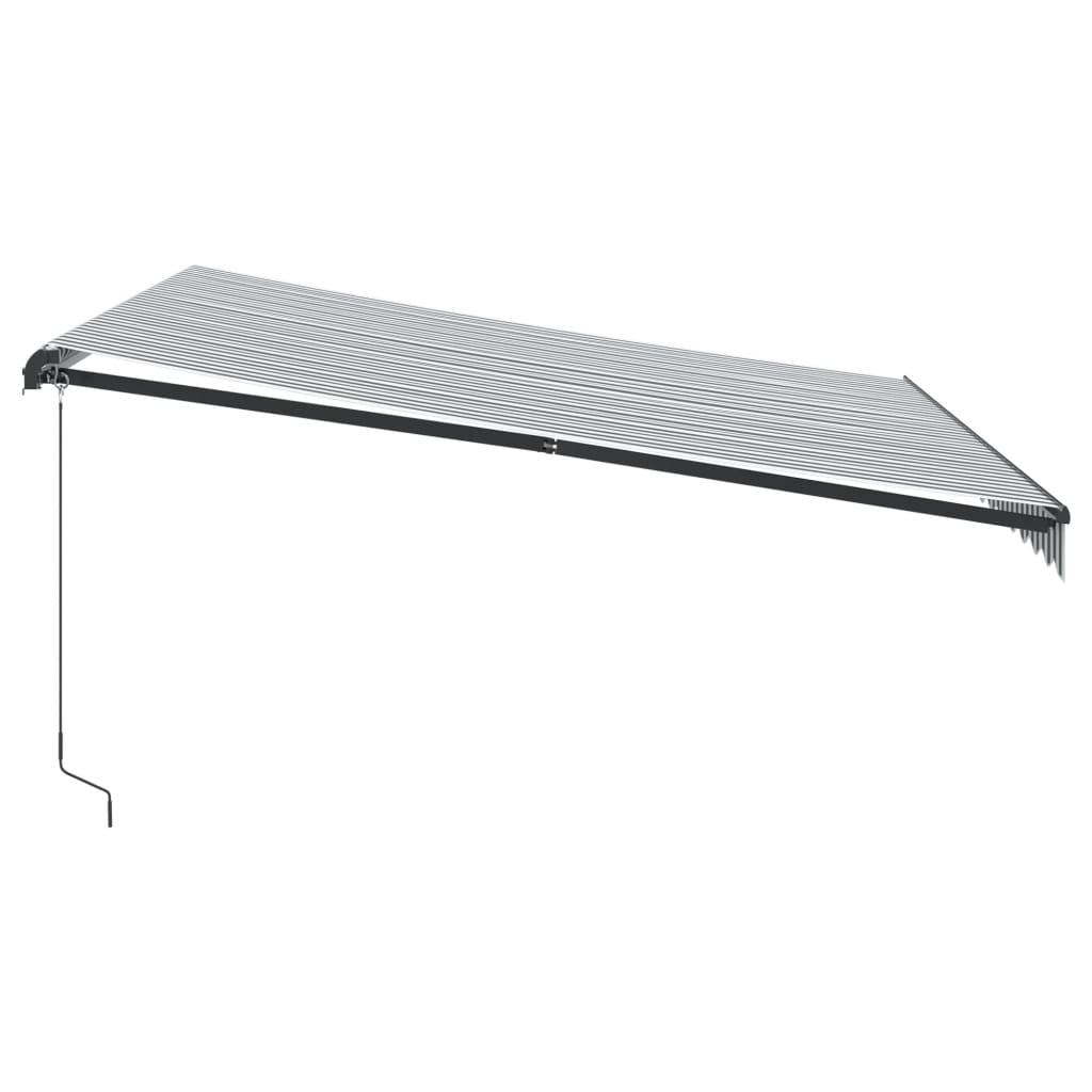 vidaXL antracitszürke-fehér LED-es kézi napellenző 400 x 300 cm