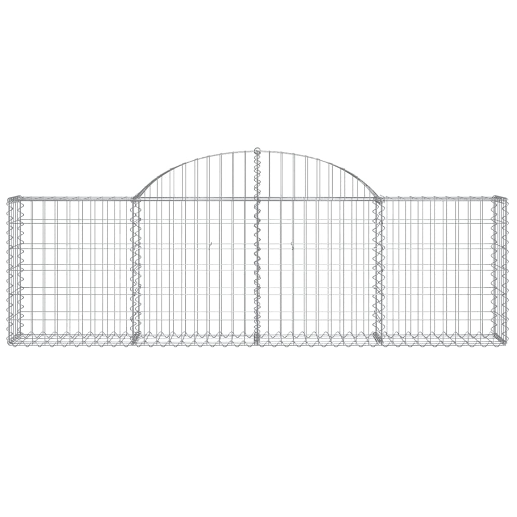 vidaXL 2 db íves horganyzott vas gabion kosár 200x30x60/80 cm