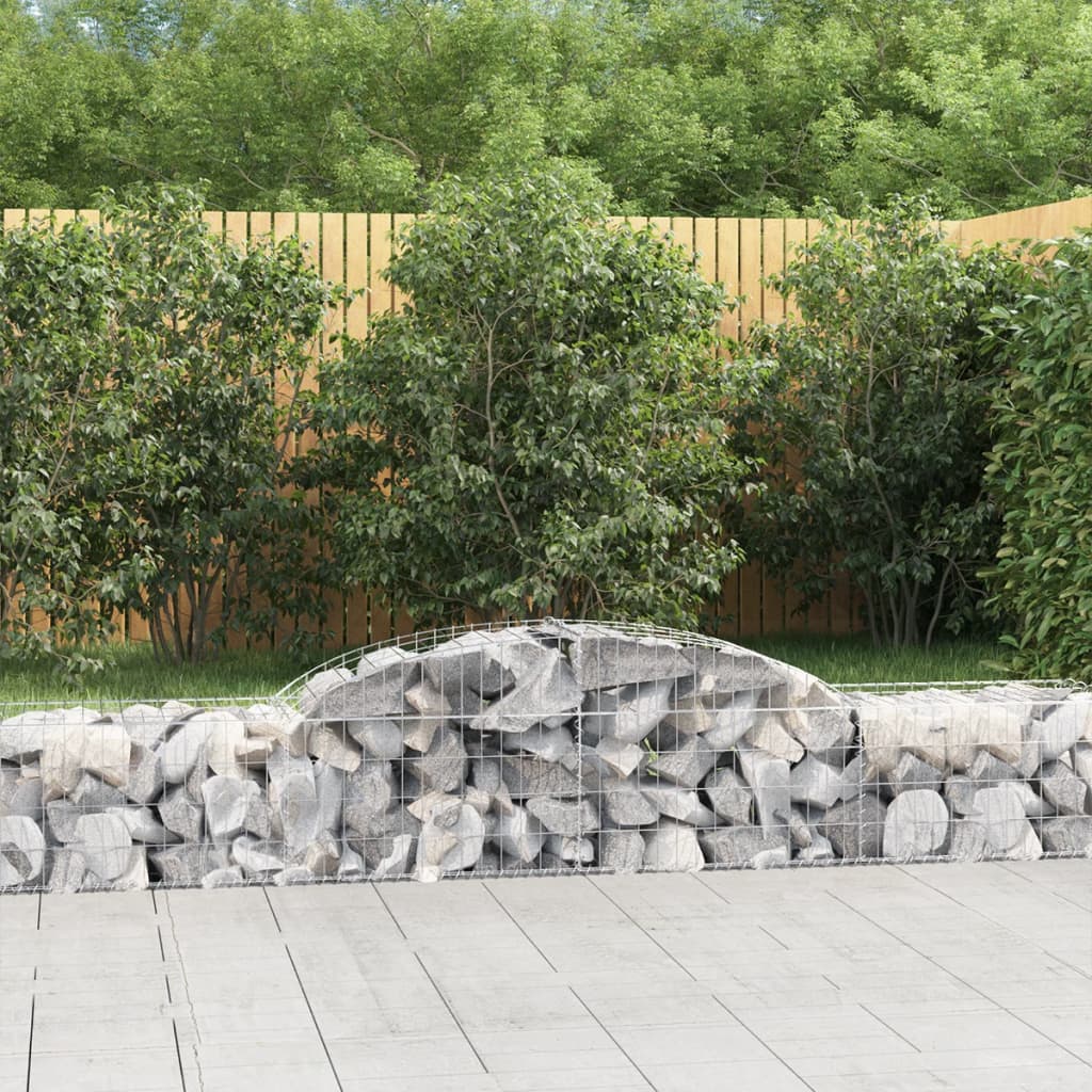 vidaXL 5 db íves horganyzott vas gabion kosár 300x50x40/60 cm