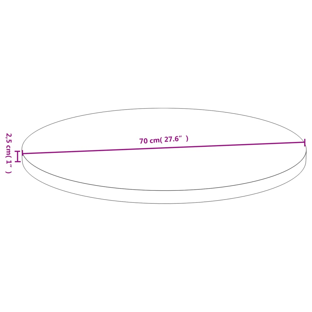 vidaXL bambusz asztallap Ø70 x 2,5 cm