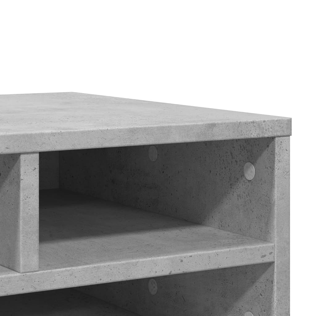 vidaXL betonszürke szerelt fa nyomtatóállvány 49 x 40 x 22,5 cm