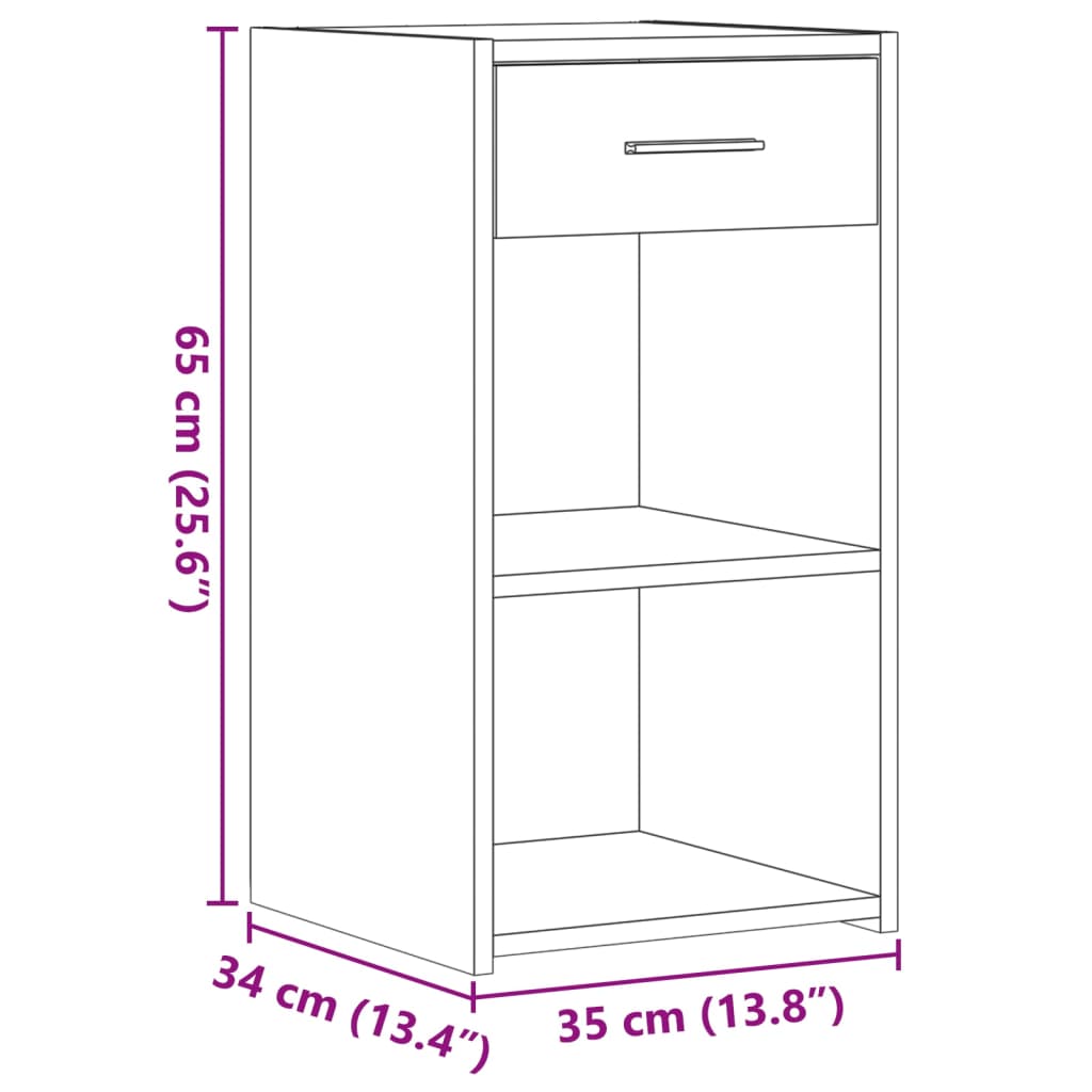 vidaXL 2 db szürke sonoma színű éjjeliszekrény 35 x 34 x 65 cm