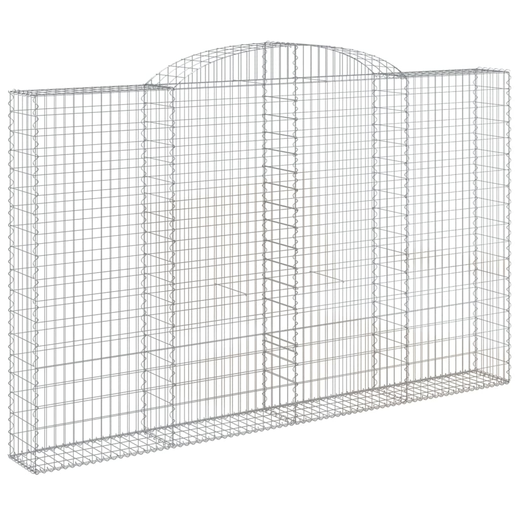 vidaXL íves horganyzott vas gabion kosár 300 x 30 x 180/200 cm