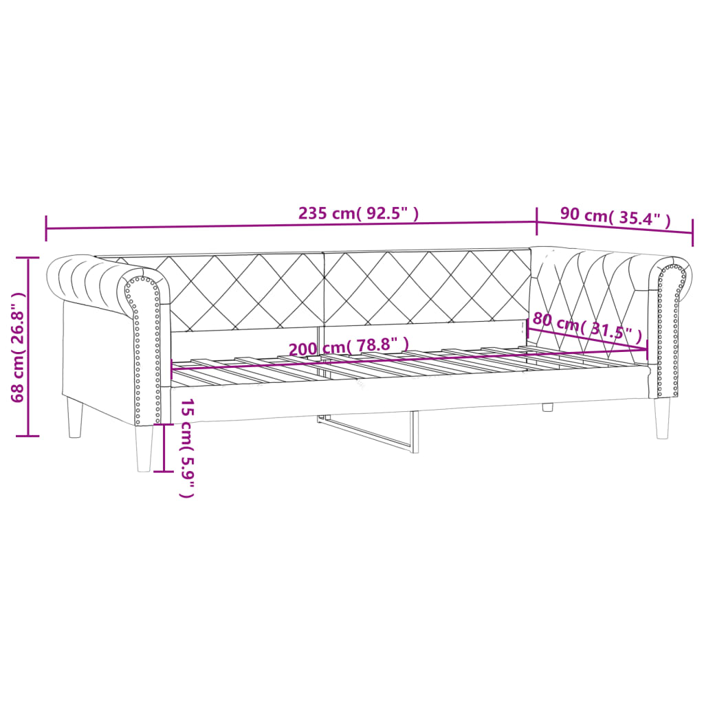 vidaXL krémszínű műbőr kanapéágy 80 x 200 cm