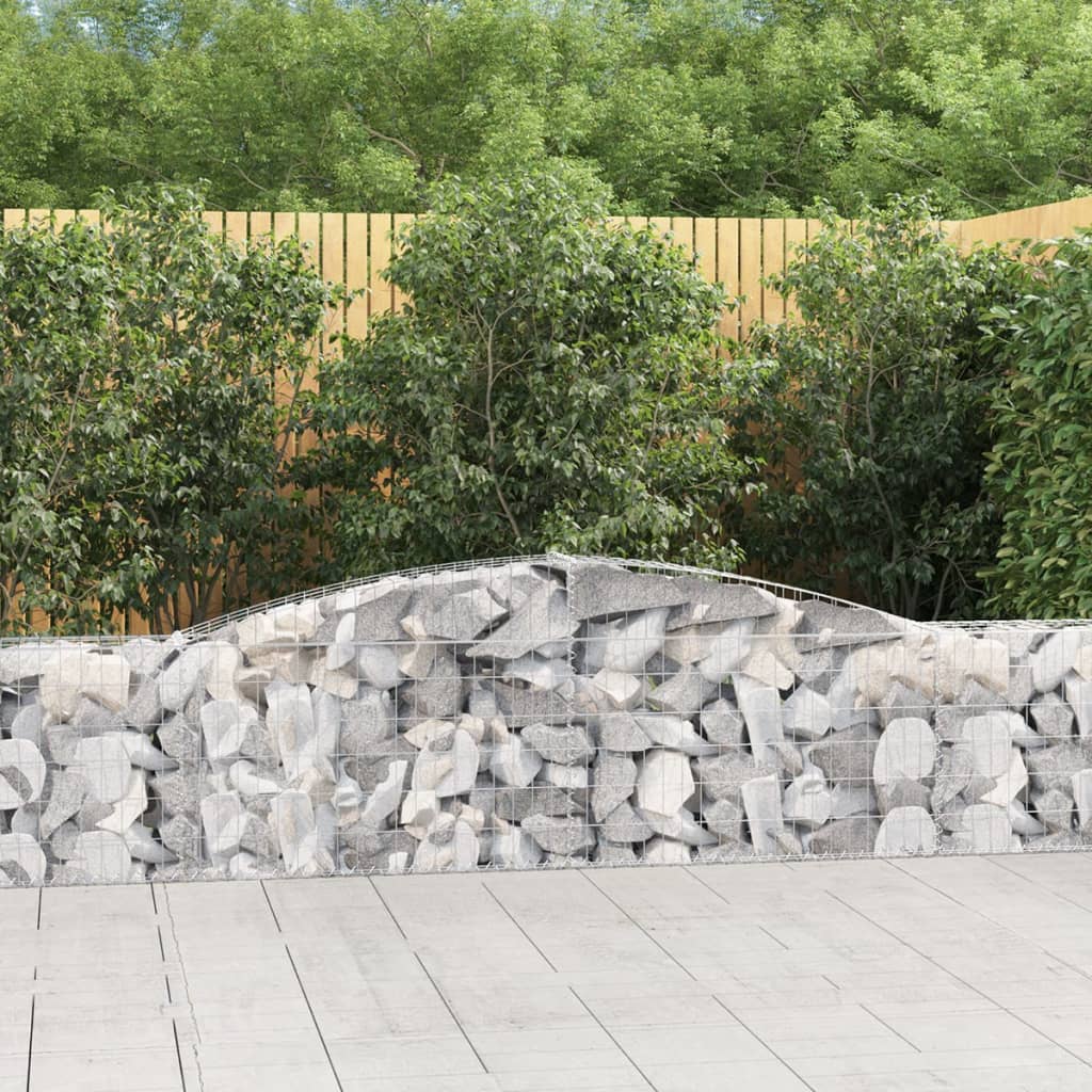 vidaXL íves horganyzott vas gabion kosár 400x30x60/80 cm