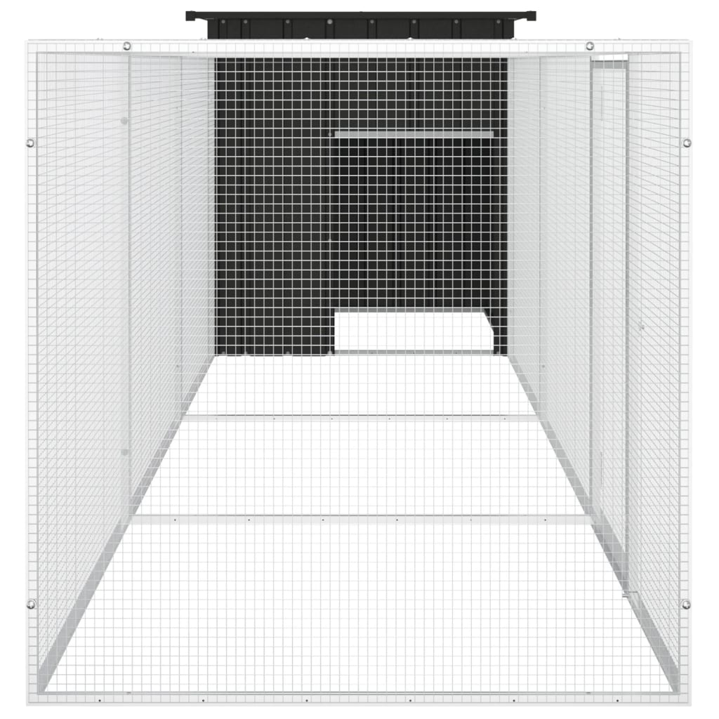 vidaXL antracitszürke horganyzott acél csirkeketrec 400x91x100 cm