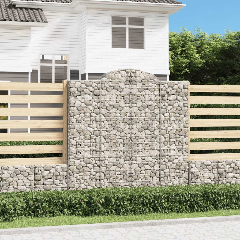 vidaXL 10 db íves horganyzott vas gabion kosár 200x50x200/220 cm