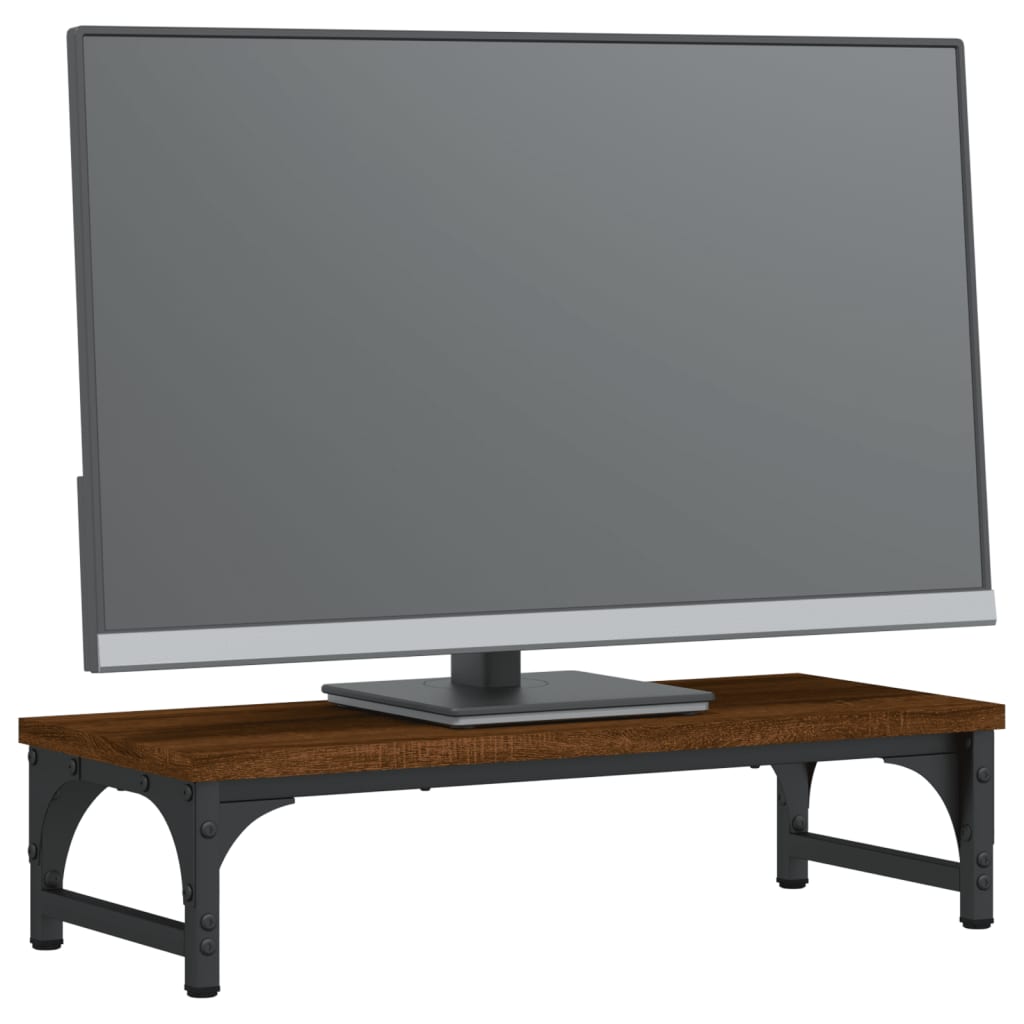 vidaXL barna tölgyszínű szerelt fa monitorállvány 55 x 23 x 14 cm