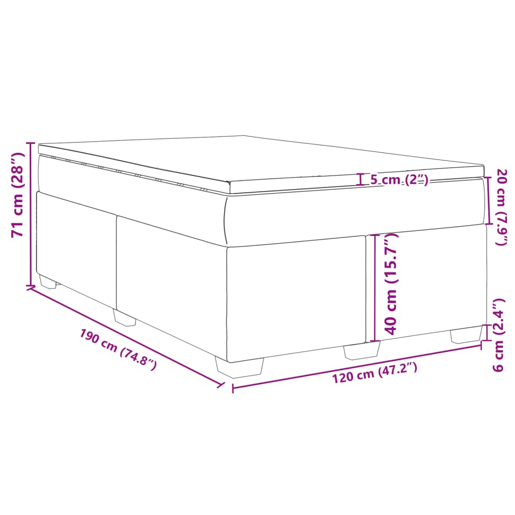 vidaXL sötétzöld bársony rugós ágy matraccal 120x190 cm